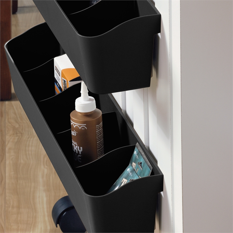 Sauder Engineered Wood Drop-Leaf Sewing or Craft Table in Soft White