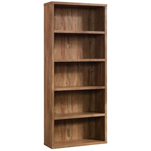 sauder engineered wood 5-shelf bookcase in sindoori mango