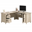 Sauder Hammond Engineered Wood L-Shaped Desk in Chalk Oak Finish