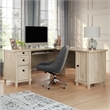 Sauder Hammond Engineered Wood L-Shaped Desk in Chalk Oak Finish