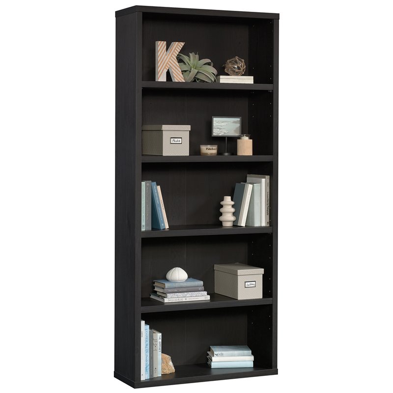 Sauder Select Engineered Wood 5Shelf Bookcase in Raven Oak Finish