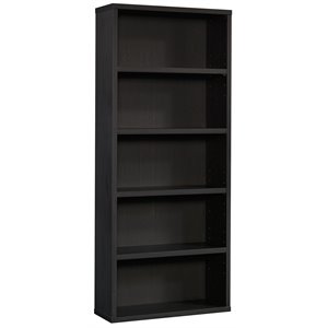 sauder engineered wood 5-shelf bookcase in raven oak