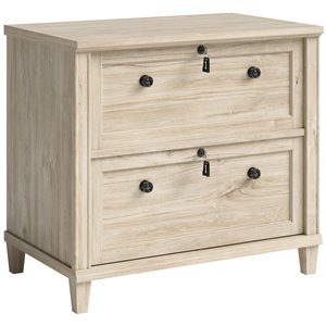 sauder hammond 2 drawer wooden lateral file cabinet in chalk oak