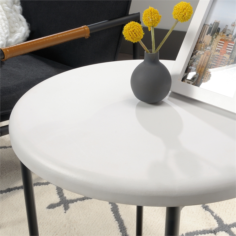 Sauder Tremont Row Side Table With White Top And Wooden Base Bushfurniturecollection Com Sauder Tremont Row Side Table With, Tremont Side Table