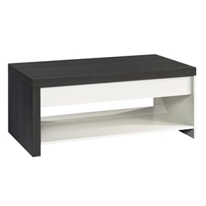 sauder hudson court lift top coffee table in engineered wood-charcoal ash finish