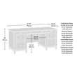 Sauder Hammond Executive Desk in Engineered Wood-Chalk Oak Finish
