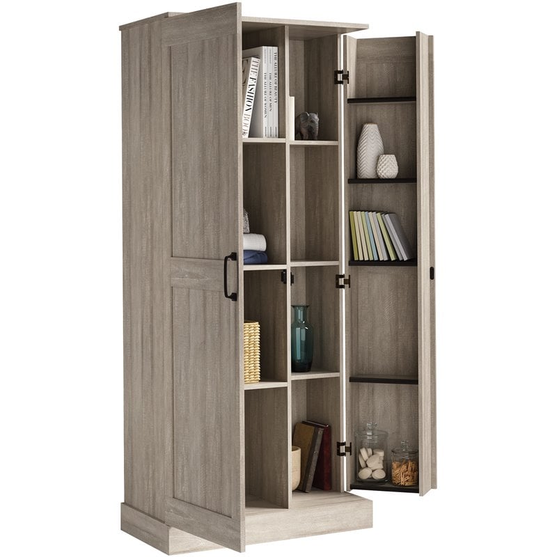 Sauder Double Deep Storage Cabinet in Engineered Wood-Spring Maple ...