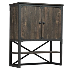 sauder steel river engineered wood library hutch in carbon oak finish