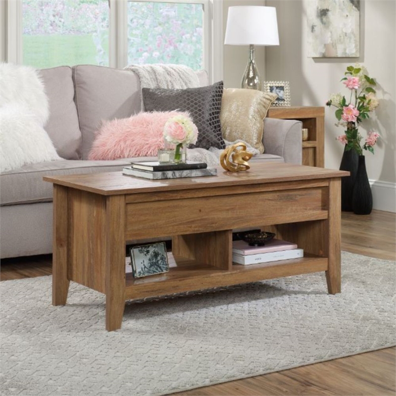 Natural wood lift online top coffee table