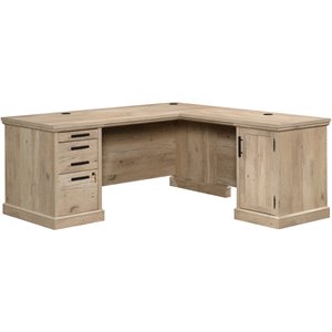 Sauder Mason Peak Engineered Wood L-Shaped Desk in Prime Oak