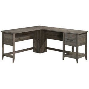 sauder summit station engineered wood l-shaped home office desk in pebble pine