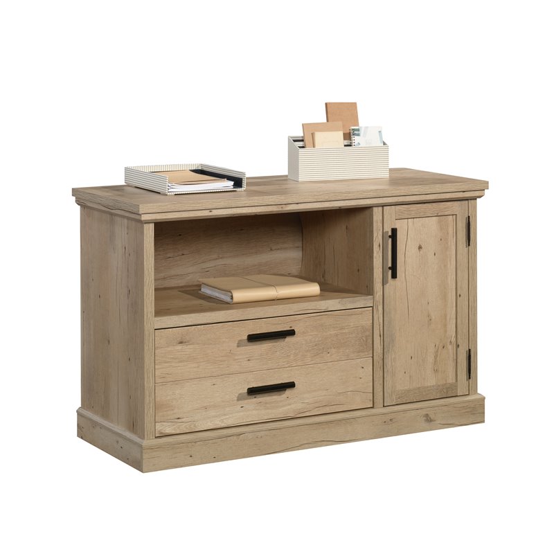 Sauder Mason Peak Engineered Wood Filing Cabinet Credenza in Prime Oak