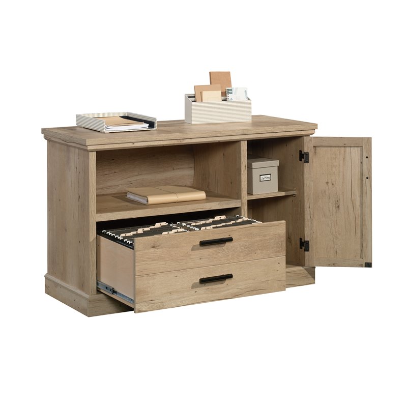 Sauder Mason Peak Engineered Wood Filing Cabinet Credenza in Prime Oak
