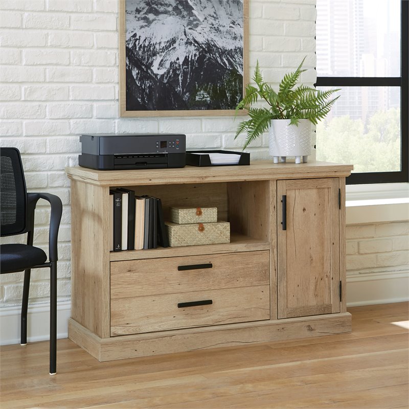 Sauder Mason Peak Engineered Wood Filing Cabinet Credenza in Prime Oak