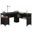 Sauder Dawson Trail Engineered Wood L-Shaped Computer Desk in Raven Oak