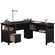 Sauder Dawson Trail Engineered Wood L-Shaped Computer Desk in Raven Oak