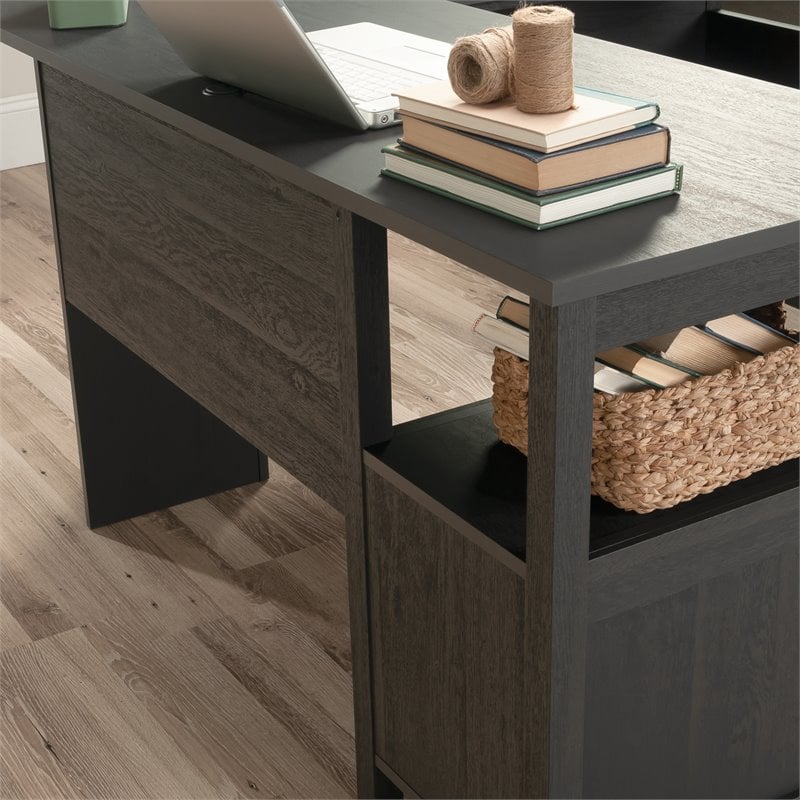 Sauder Dawson Trail Engineered Wood L-Shaped Computer Desk in Raven Oak