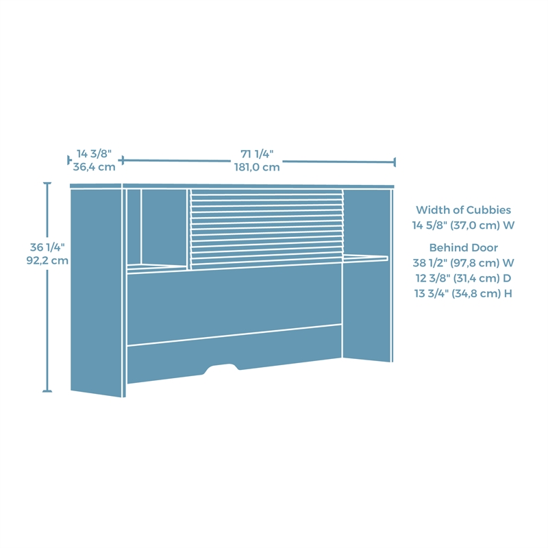 Sauder Palo Alto Engineered Wood Desk Hutch in Spiced Mahogany