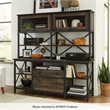 Sauder Steel River Engineered Wood Large Hutch in Carbon Oak Finish