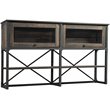 Sauder Steel River Engineered Wood Large Hutch in Carbon Oak Finish
