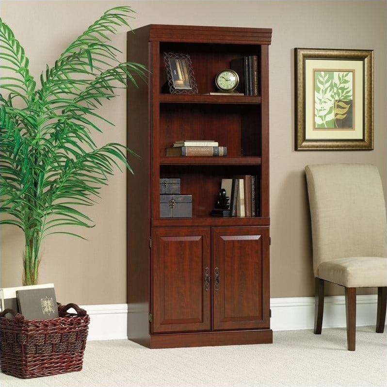 Sauder Heritage Hill Engineered Wood 5-Shelf Bookcase in Classic Cherry