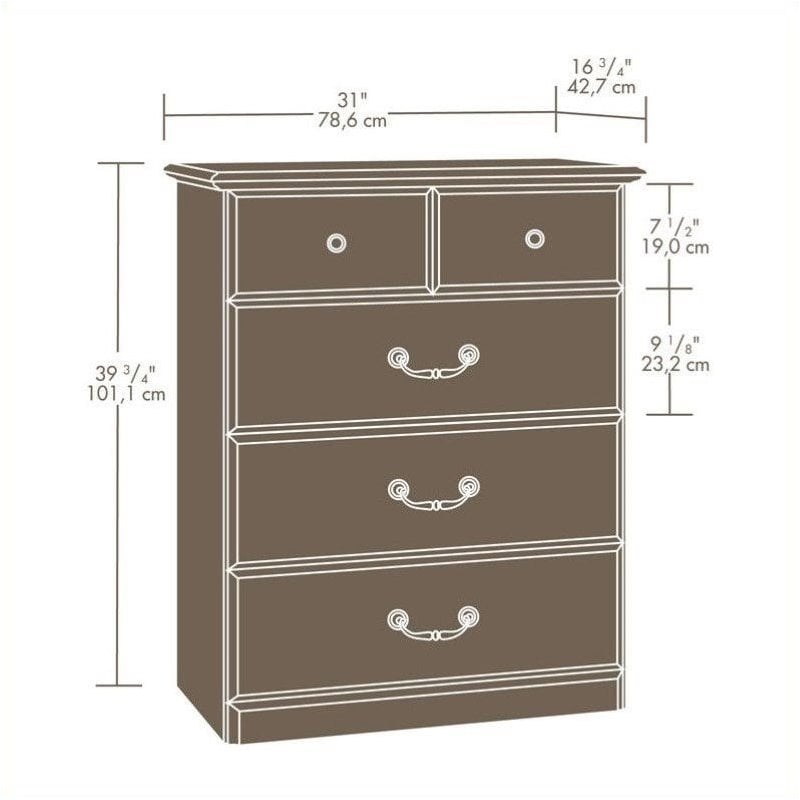 Sauder Orchard Hills 4 Drawer Chest In Carolina Oak 401291