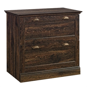sauder barrister lane engineered wood lateral file cabinet in iron oak finish