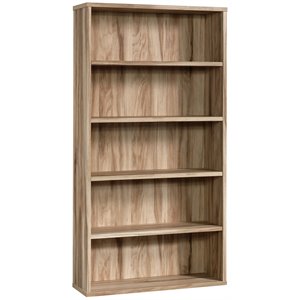 sauder portage park 5 shelf wooden bookcase in kiln acacia