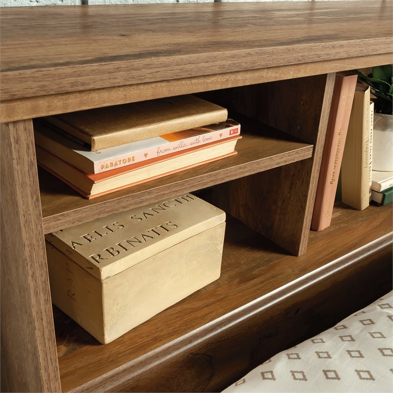 Sauder River Ranch Engineered Wood F/Q Headboard in Sindoori Mango/Natural