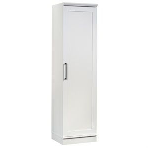sauder homeplus single door wooden pantry in glacier white