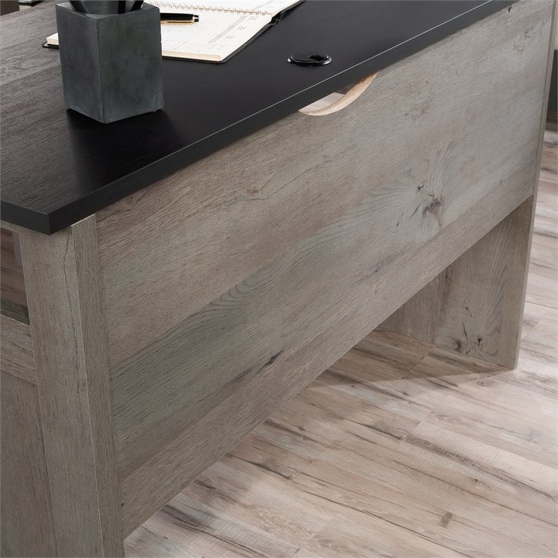 Sauder August Hill Engineered Wood L-Shaped Computer Desk in Mystic Oak