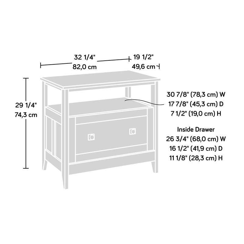 Sauder August Hill Engineered Wood Lateral File Cabinet in Glacier White