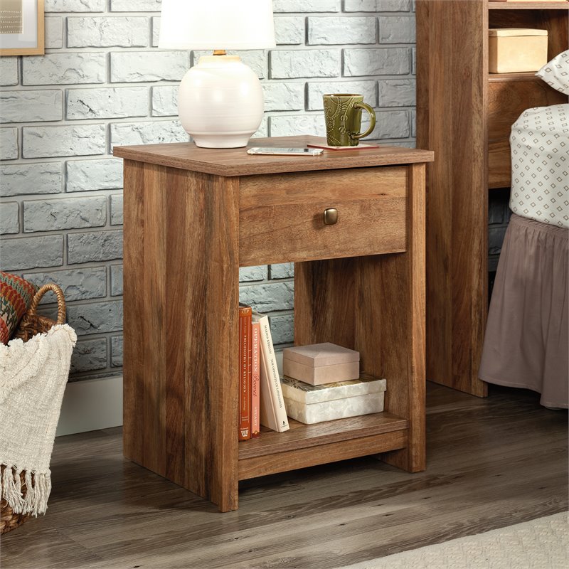 Sauder River Ranch Engineered Wood Night Stand in Sindoori Mango/Natural Finish