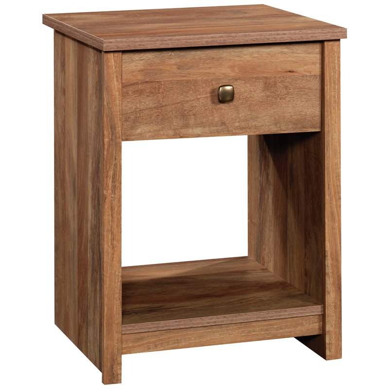Sauder River Ranch Engineered Wood Night Stand in Sindoori Mango/Natural Finish