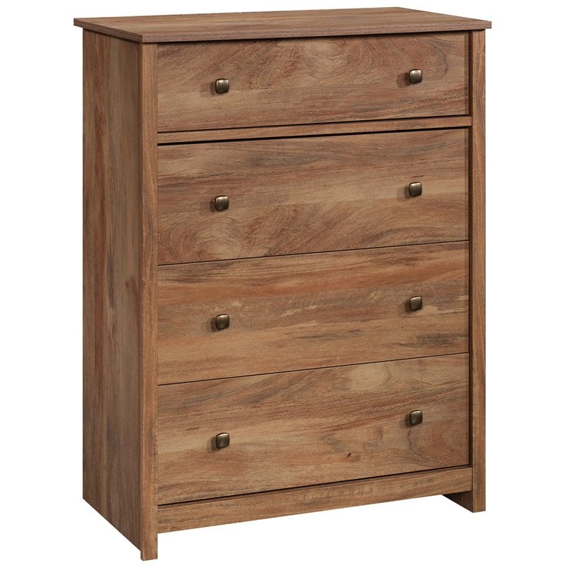 Sauder River Ranch Engineered Wood 4 Drawer Chest in Sindoori Mango/Natural