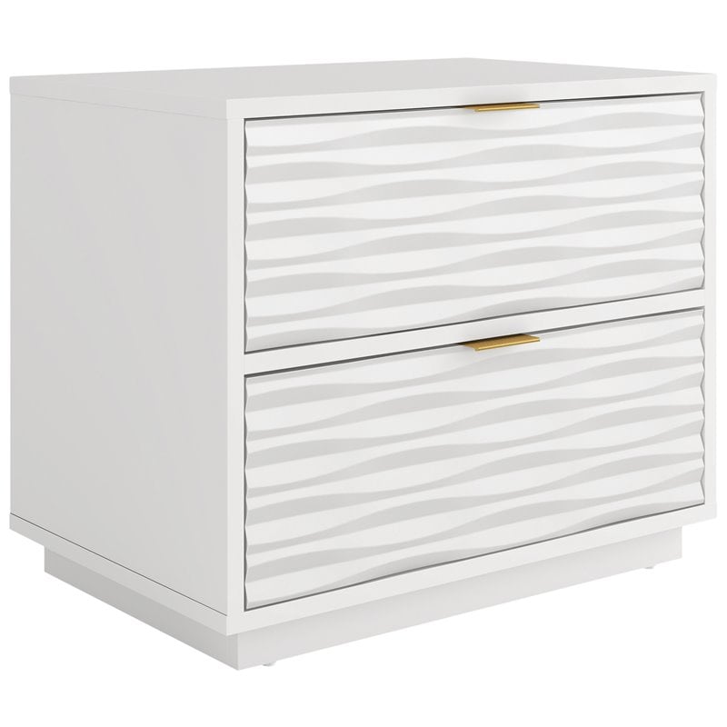 Sauder Morgan Main Engineered Wood Side Table in White Finish