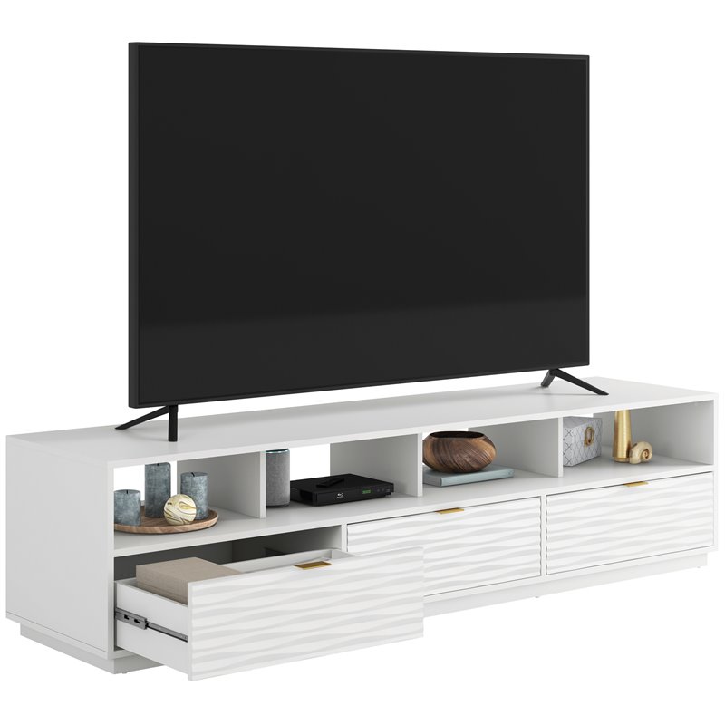 Sauder Morgan Main Engineered Wood TV Stand in White Finish