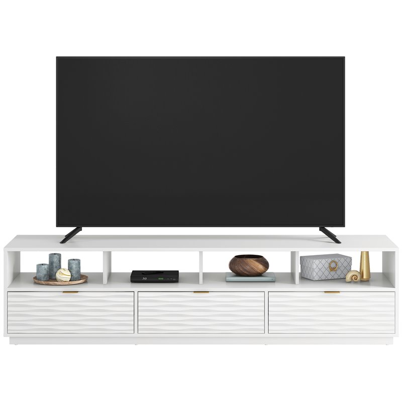 Sauder Morgan Main Engineered Wood TV Stand in White Finish