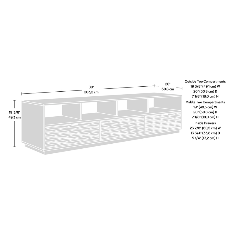 Sauder Morgan Main Engineered Wood TV Stand in White Finish