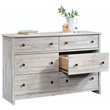 Sauder River Ranch Engineered Wood 6 Drawer Dresser in White Plank Finish