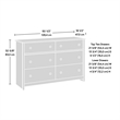 Sauder River Ranch Engineered Wood 6 Drawer Dresser in White Plank Finish