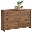 Sauder River Ranch Engineered Wood 6 Drawer Dresser in Sindoori Mango/Natural