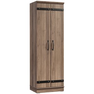 sauder homeplus 2-barn door engineered wood narrow storage cabinet
