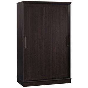 sauder homeplus contemporary wooden wardrobe armoire in dakota oak