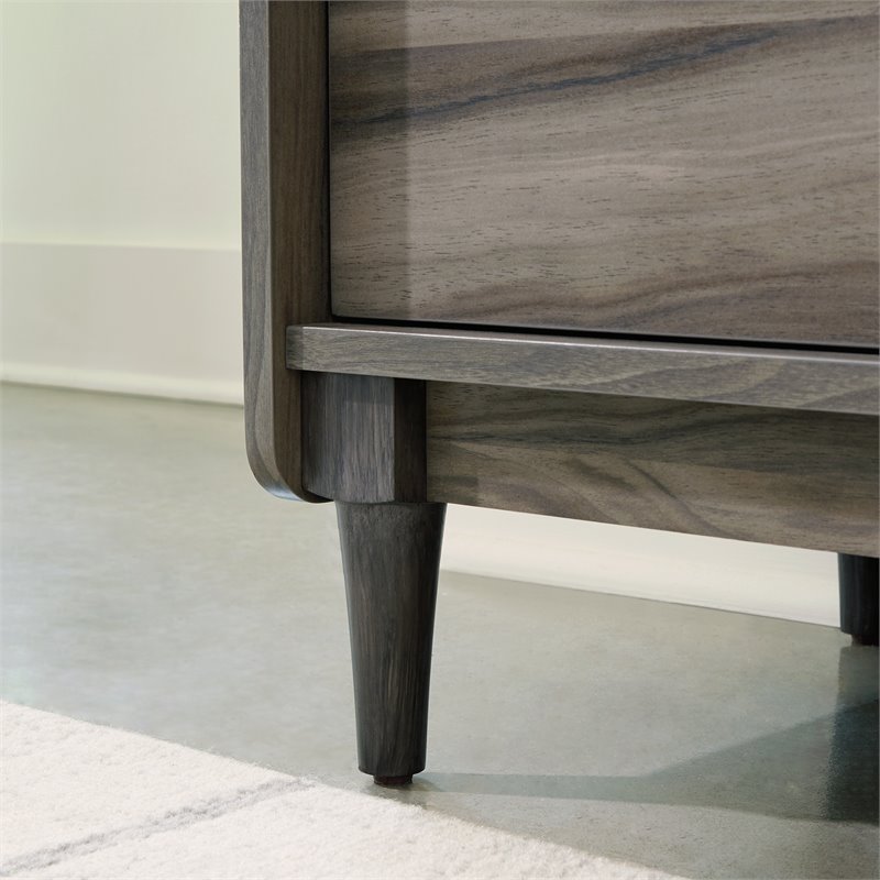 Sauder Harvey Park Engineered Wood Narrow Bookcase in Jet Acacia