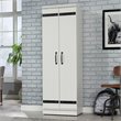Sauder HomePlus 2-Barn Door Engineered Wood Narrow Storage Cabinet in Soft White