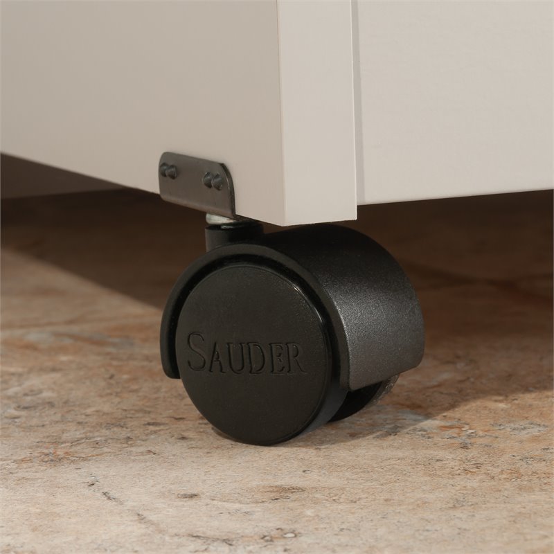 Sauder Misc. Storage Engineered Wood Microwave Kitchen Cart in Modern Gray