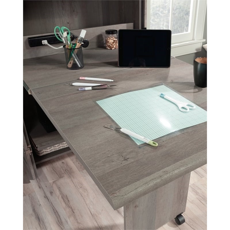 Sauder Select Engineered Wood Storage Craft Armoire in Mystic Oak