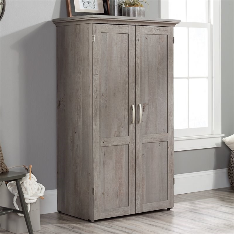 Sauder Select Engineered Wood Storage Craft Armoire in Mystic Oak