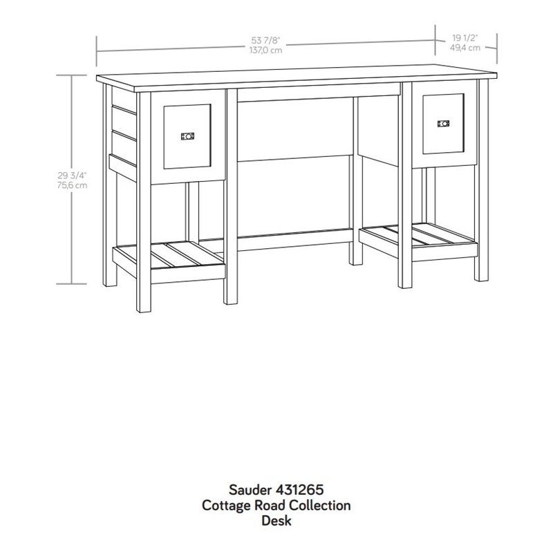 Sauder - Cottage Road L Desk - Raven Oak